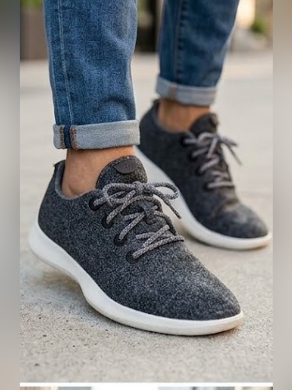 Allbirds Men’s Wool Runners Charcoal Gray With White Specs Size 10